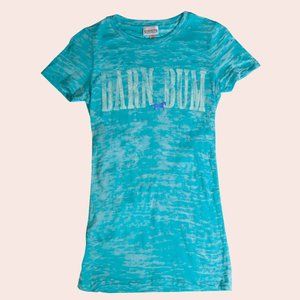 Stirrups Burnout Tee Ladies Barn Bum Blue small